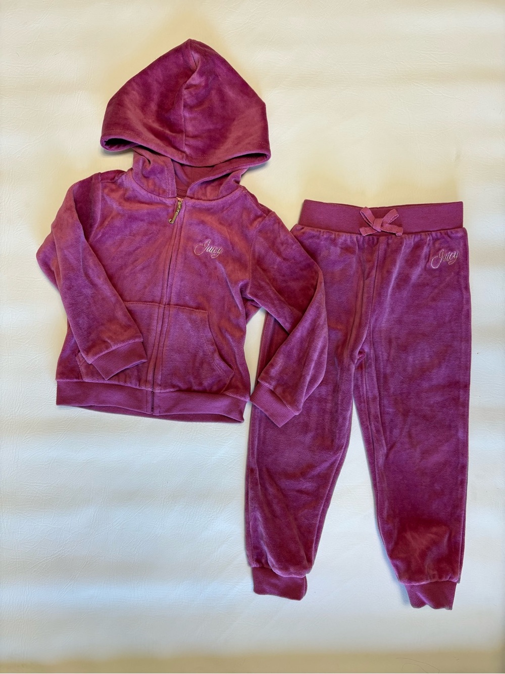 Juicy Couture Girls' Purple Velour Hoodie & Joggers Set 2T 3T